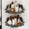 LEVERLOC 2 Pack Strong Suction Cup Corner Shower Caddy, Large