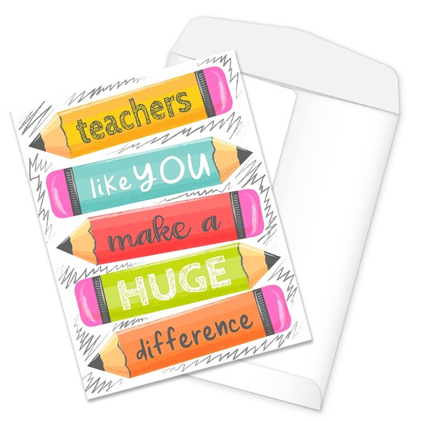 Teachers Like You Make A Huge Difference Jumbo Card / 8.5" x 11" Large Greeting Card / Educator Thank You Card / Teacher Appreciation / Made In The USA