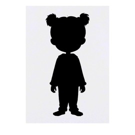 'Little Girl Silhouette' Temporary Tattoo - Water Resistant, Skin-Safe, Non-Toxic Transfer (TO00083551)