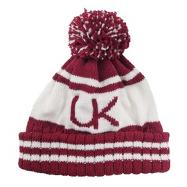 Underground Kulture College Beanie Hat for Winter with Bobble Red