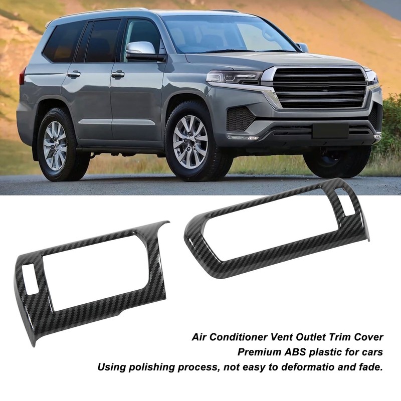 2pcs Air Conditioner Vent Outlet Trim Cover Carbon Fiber Interior