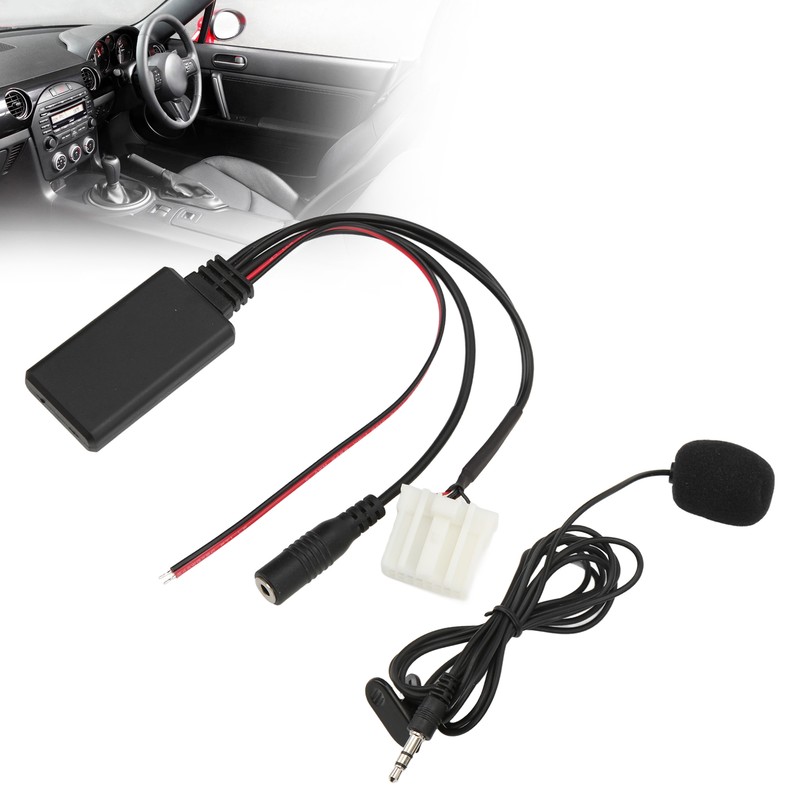 Bluetooth5.0 AUX IN Cable Adapter ISO Handsfree Microphone Replacement for
