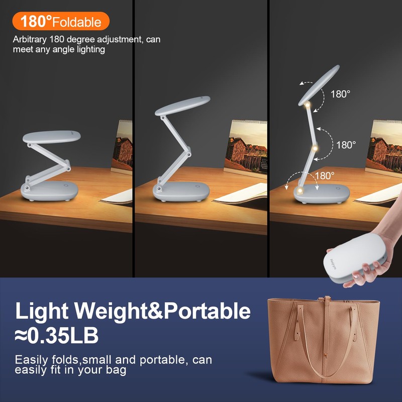 Akejrym LED Desk Lamp for Office Home & Battery Operated