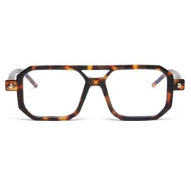 JOVAKIT Fashion Square Blue Light Glasses for Men Women Square Aviator Glasses Style Computer Eyeglasses Anti Eyestrain (Tortoise)