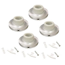 QCAA Heavy Solid Metal Wall Mount Concave Door Stop, Wall Protector, 2-1/2" Diameter, Satin Chrome, Made in Taiwan, 4 Pack