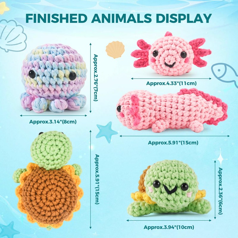 Crochet Kit for Beginners, Amigurumi Beginner Crochet Kits for Adults,