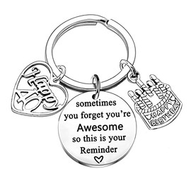 Nimteve Happy 40th Birthday Keychain Birthday Gifts for Friends Birthday keyring Gift Inspirational Birthday Gifts Birthday Presents for Women Men (40th birthday keychain)