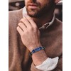 Starnny Lapis Lazuli Bracelets for Men Leather Black Bracelet