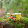 1x Buttercup Pansy 14.5cm Hand-Painted Picnic Snack Bowl - Reusable