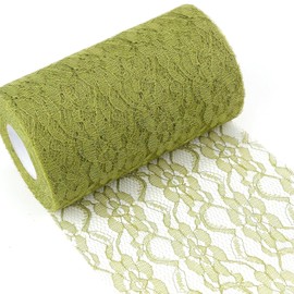 Chstarina 15cm x 25m Green Table Runner, Thin Mesh Table Runner, Fabric Table Runner, Green Table Runner Roll, Easy to Cut, Table Decorations Runner for DIY Party, Event Dinner, Wedding, Christmas