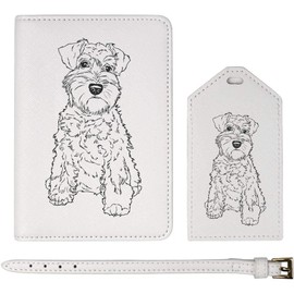 Azeeda 'Schnauzer Puppy' Passport Cover & Luggage Tag Travel Set (PA00012200)