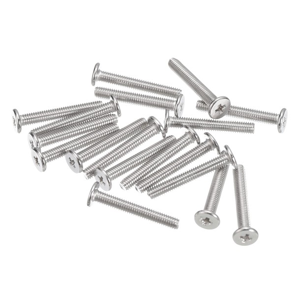 uxcell M3-0.5 x 20mm 100Pcs Flat Round Head Screws 304