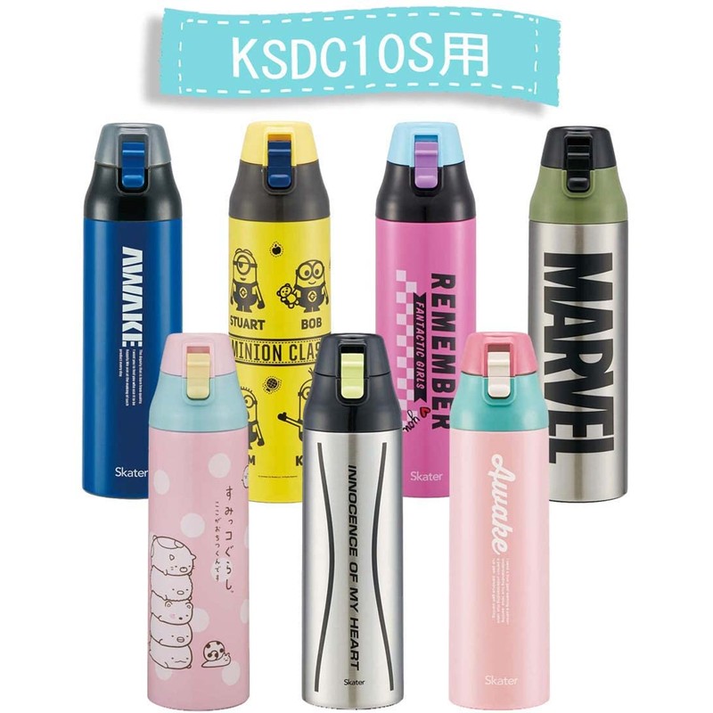 Skater P-KSDC10S-PS Stainless Steel Bottle, 3.3 fl oz (1 L),