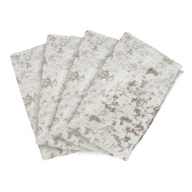 Silver Square Fabric Napkin with Foil Print, 20"