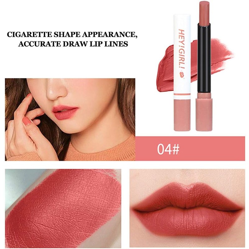 4 Unids/set Conjunto de Lápiz Labial Forma de Cigarrillo Mate