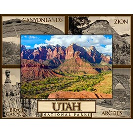 Saddle Mountain Souvenir Utah National Parks Laser Engraved Wood Picture Frame Landscape (4 x 6)
