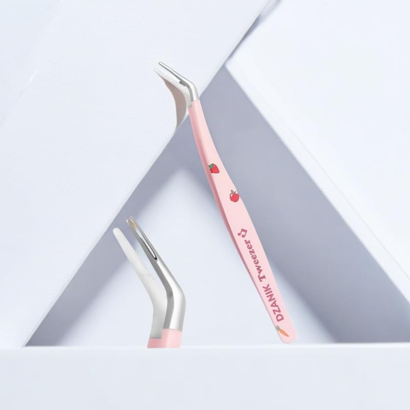 DZANIK Partial False Eyelash Tweezers Curved Tweezers Self Matsuke Tweezers