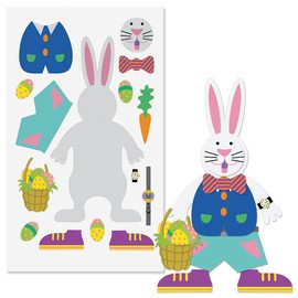 Current Design-Your-Own-Bunny Sticker Sheets - Makes 12 Bunnies, Kids Classroom Activities, Party Favors, 15 Accessory Stickers Per Sheet, 4 1/2 x 7 1/2 Inch Sheets