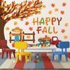 Whaline 100Pcs Happy Fall Tree Cutouts Autumn Maple Leaf Bulletin