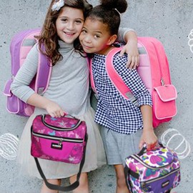 SAMERIO Kids Lunch Bags Insulated Lunch Box for Girls Boys Children Student Cooler Lunch Tote Bag With Adjustable Shoulder Strap for School Office Work Picnic Outdoor Activities(ROSE)