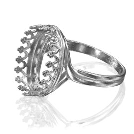 1 Pcs 925 Sterling Silver Ring Settings - 10x14mm Oval Bezel Setting Size 6 - Ring Making Supplies - Perfect Ring Blanks for Jewelry Making and Resin Crafts