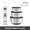 Oggi Stainless Steel 3-Piece Bowl Set with Lids, (7287.0)
