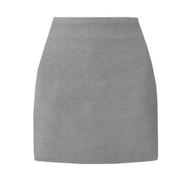 ZHANCHTONG Women's High Waist Wool Fall Winter Mini Pencil Bodycon Skirt (Grey,XL)