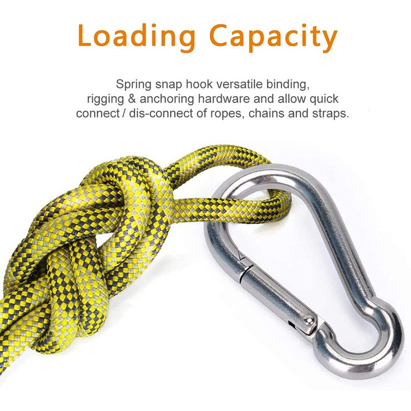 JUTOSU Carabiner, Spring Snap, Strong Stainless Steel, 304 Stainless Steel