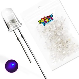 Novelty Place 100 Pieces 5mm Purple UV LED Diode Lights - [Invisible UV] Clear DC 3.2V 20mA Light Emitting Diode LED Bulbs - DIY Science Project Electronic Components