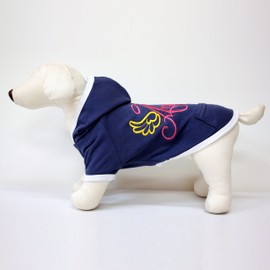 Alphadog Series Angel Embroidery Hooded (Hoody) T-Shirt with Pocket for Your Dog or Cat (M, Navy)