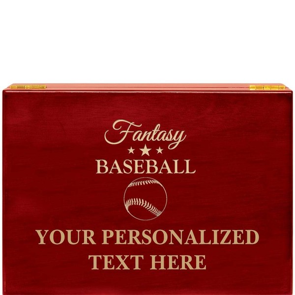 Crown Awards Fantasy Baseball Rosewood Humidor Gift, Customize with Your