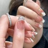 BIBII Nails Handmade Nail Tip, 3D Claws, Long Pink, Stickers,