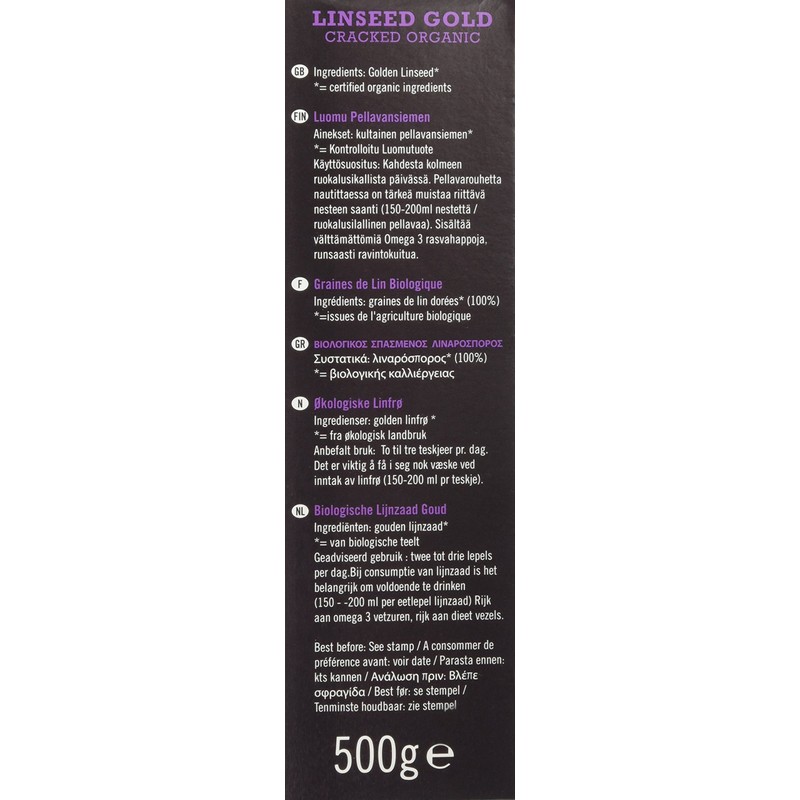Biona Organic Linseed Gold Cracked, 500 g