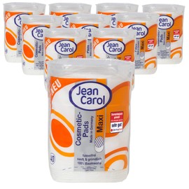 JEAN CAROL MAXI Cotton Pads, Lint-Free, Value Pack (10 x 40 Pieces), Cleansing and Removing Make-Up of the Face, Sustainable Made from 100% Natural Fibres