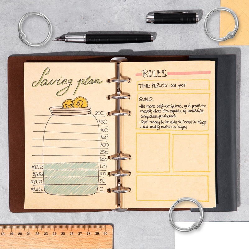 100PCS 1/2 Inch Binder Rings, Small Loose Leaf Book Rings,