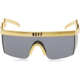 NEFF Men's Brodie Wrap Around Sport UV400 Sunglasses Rectangular Gold New