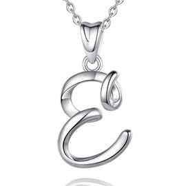 EUDORA Women's Necklace Letter Chain with Name, 925 Sterling Silver, Blue Cubic Zirconia, Alphabet Initial Pendant Necklaces for Women with Butterfly, Gifts for Women, Ladies, Girls, 45 cm
