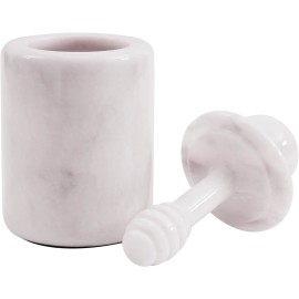 Marblous Krafts Marble Honey Jar with Dipper & Lid |5.5" Storage Jar for Honey, Syrup Condiments