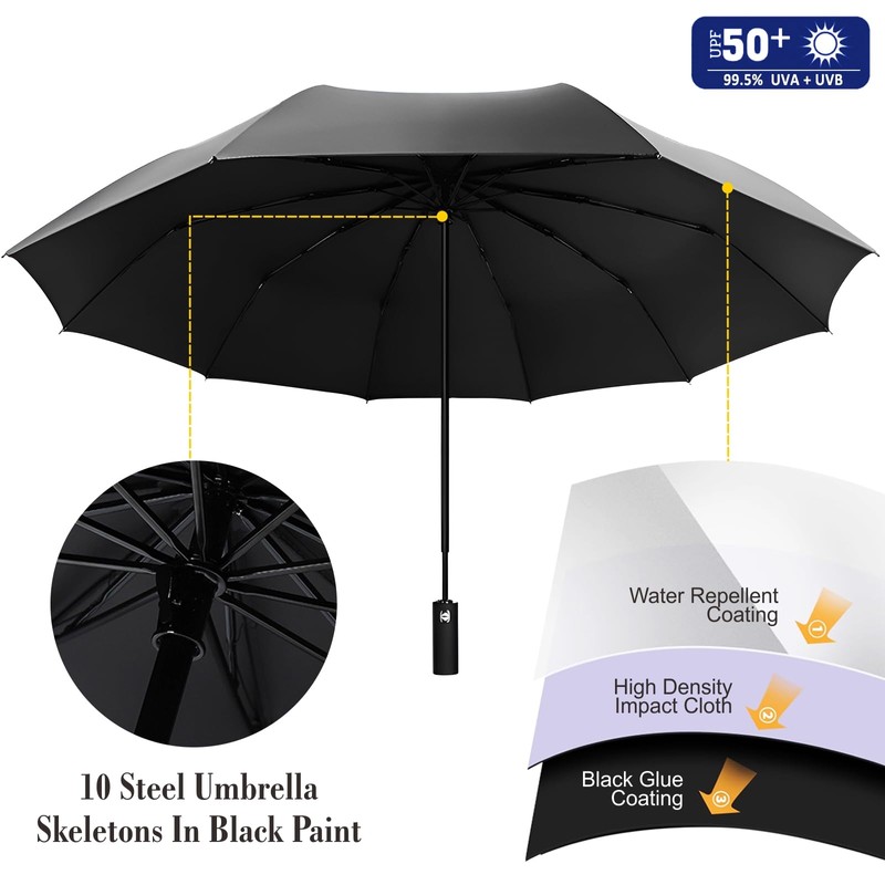 XLINGZA UPF 50+ Beach Umbrella with Adjustable Universal Clamp