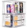 Zero Zoo 2Pack Large Stackable Kitchen Storage Drawers, Clear Foods