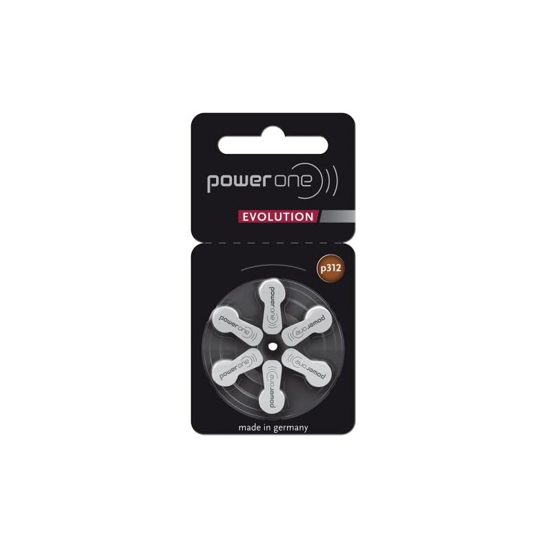Power One Evolution Size 312 Hearing Aid Batteries, 60 p312