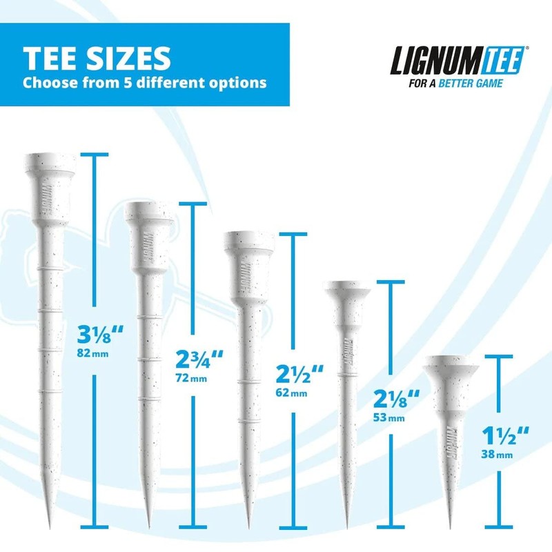 LIGNUM Tee - Classic Golf Tees - White 53mm -