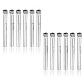 Luomorgo 12Pcs 6mm/1/4 inch Diamond Hole Saw, 1.1 inch Cutting Depth Diamond Diamond Drill Bits for Glass Ceramic Marble Porcelain Tile Granite Quartz Gemstone
