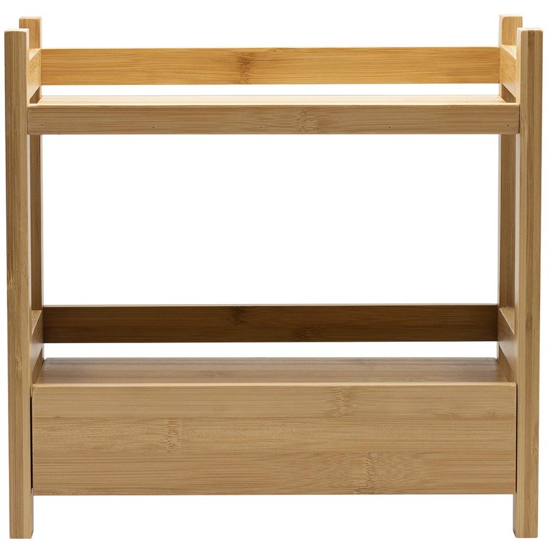 Sorbus Bamboo Bathroom Counter Organizer – 2-Tier Shelf with Hidden