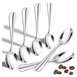 georglasko_8 Espresso Spoons Mini Spoon Coffee 18 10 Desert Tea Stainless Steel Silver 8 Set