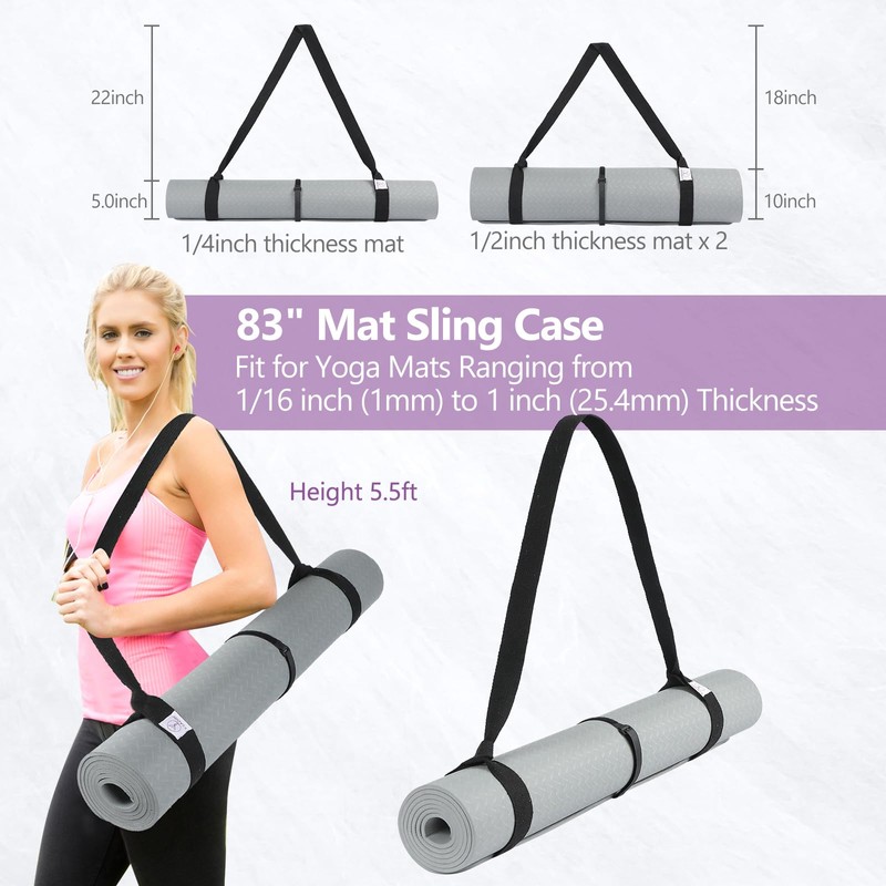 YOGAER Yoga Mat Carrier Strap, Adjustable Thick Straps Sling for