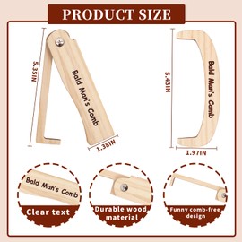 2PCS Funny Bald Man Comb - April Fools' Day Gag Gift for Men - Hair Loss Joke Brush for Bald Men's Over The Hill Party - Birthday Gift