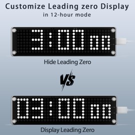 NPHMbM WiFi Clock with NTP Sync, LED Table Clock WiFi with Seconds Display,Custom NTP Address, Disable Leading Zero, Adjustable Brightness,Perfect Desk Gadget