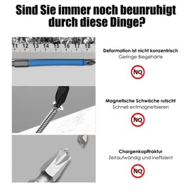 ANBOO 12-Piece Magnetic Phillips Pozidriv Screwdriver Bit Set, PH/PZ Bits 1/4 Inch 50 mm Hexagonal Shank Screwdriver Drill Bit, Accessories Drill and Screwdriver Length