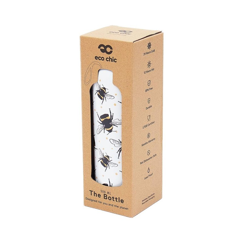 Eco Chic Reusable Thermal Bottle Stainless Steel Leakproof Insulated Water
